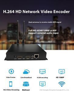 kupować Bezprzewodowy enkoder wideo HD H.265 z dwuzakresowym WiFi do streamingu na zewnątrz produkcja online