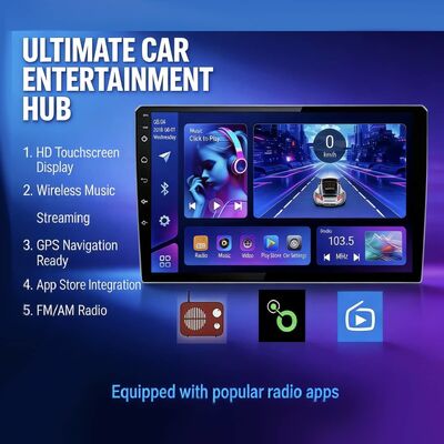 comprare Radio universale per auto da 10 pollici supporta Carplay e Android Auto incorporato nella radio per auto Fm fabbricazione online
