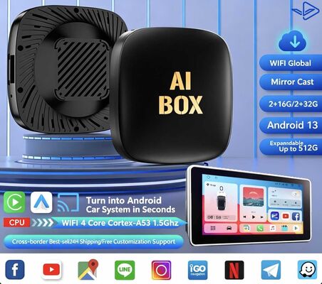 Beli OEM Custom Grosir Android 13 Carplay Ai Box 2 dalam 1 Wireless Carplay Android Auto pembuatan online
