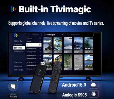 Buy Tvr3 4k TV Stick Built-in Tivimagic IPTV Player Custom Wholesale For Global Distributors online manufacture