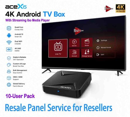 Buy Android TV Box with Streaming Ibo pro Player Resale Panel Service for Resellers online manufacture