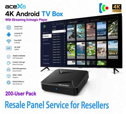 Buy Custom IPTV TV Box with Tivimagic Streaming Player and Reseller Panel for Global Distribution online manufacture