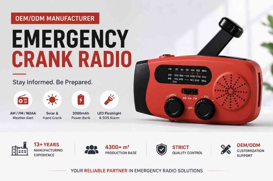 acheter Radio portable d'urgence à manivelle à énergie solaire avec lampe de poche LED et radio Fm fabrication en ligne